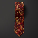 Burgundy and Gold Monogram Neck Tie<br><div class="desc">Make a regal statement with our Burgundy and Gold Monogram Neck Tie. The rich burgundy and gold combination exudes luxury and style. Don't miss the opportunity to pair it with our matching socks for a complete ensemble.</div>
