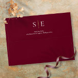 Burgundy And Gold Monogram Return Address Envelope<br><div class="desc">This chic burgundy and gold modern return address envelope can be personalized with your monogram initials and contact details. Designed by Thisisnotme©</div>