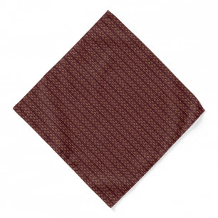 Burgundy and Gold Paisley Pattern Pocket Square Bandana