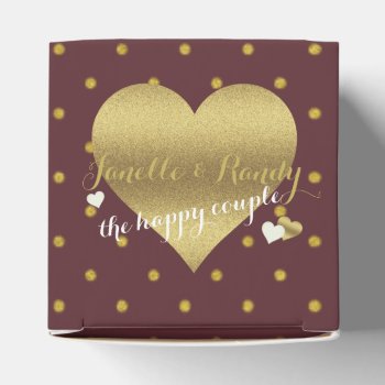 Burgundy And Gold Polka Dots Party Favor Boxes by Ohhhhilovethat at Zazzle