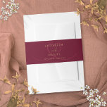 Burgundy And Gold Script Heart Wedding Invitation Belly Band<br><div class="desc">Featuring a script heart,  this elegant burgundy and gold wedding invitation belly band can be personalized with your names and special date. Designed by Thisisnotme©</div>