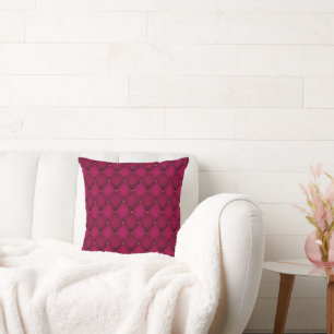 Burgundy and Gold Throw Pillow