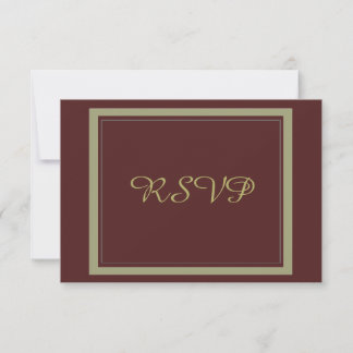 Burgundy and Gold Wedding RSVP Card