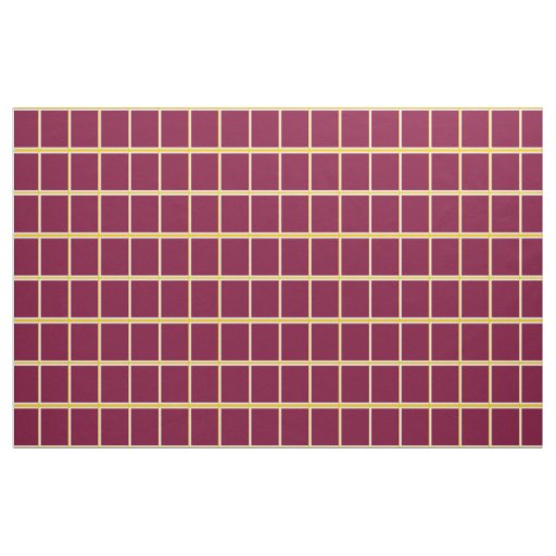 Burgundy and Gold Windowpane Check Fabric