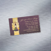 Burgundy and Gold Wine Shop Magnetic Business Card (In Situ)