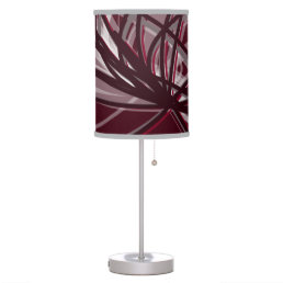 Burgundy and Gray Artistic Abstract Ribbons Table Lamp