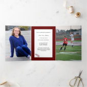 Burgundy and Gray Photo Graduation Announcement (Inside)