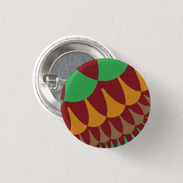 Burgundy and Green Scales Button (Front & Back)