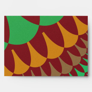 Burgundy and Green Scales Envelope