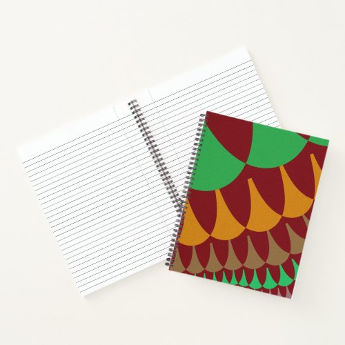 Burgundy and Green Scales Notebook