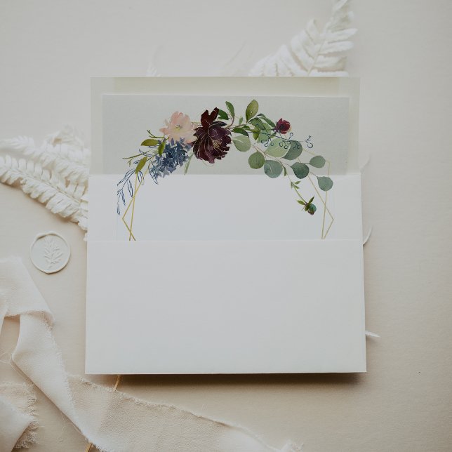 Burgundy and Greenery Wedding Invitation Envelope (Creator Uploaded)