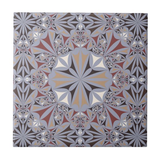 Burgundy and Grey Elegant Pattern Ceramic Tile