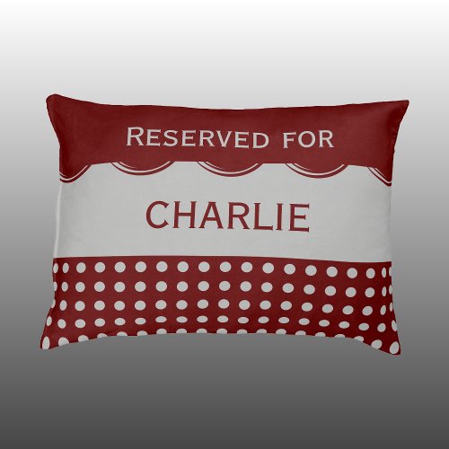 Burgundy and grey polka dots reserved for name pet bed