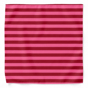 Burgundy and Hot Pink Stripes Bandana