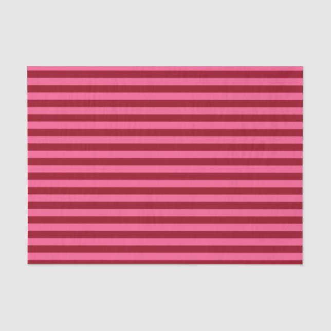 Burgundy and Hot Pink Stripes Tissue Paper (Front)