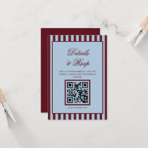 Burgundy and Ice Blue old money wedding rsvp