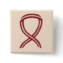 Burgundy and Ivory Ribbon Awareness Custom Pin