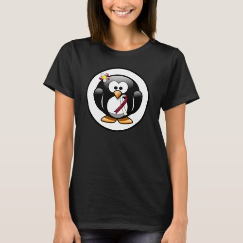 Burgundy and Ivory Ribbon Penguin T_Shirt
