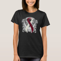 Burgundy and Ivory Ribbon with Wings T-Shirt