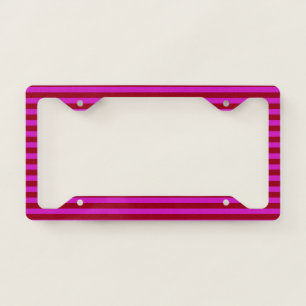 Burgundy and Magenta Stripes License Plate Frame