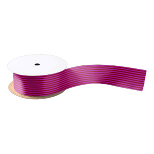 Burgundy and Magenta Stripes Satin Ribbon
