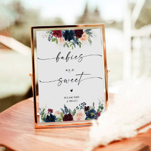 Burgundy and Navy Babies Are Sweet Sign