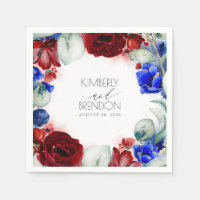 Burgundy and Navy Blue Floral Wedding