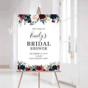 Burgundy and Navy Bridal Shower Foam Boards