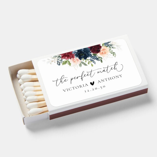 Burgundy and Navy Bridal Shower The Perfect Match (Front Open)