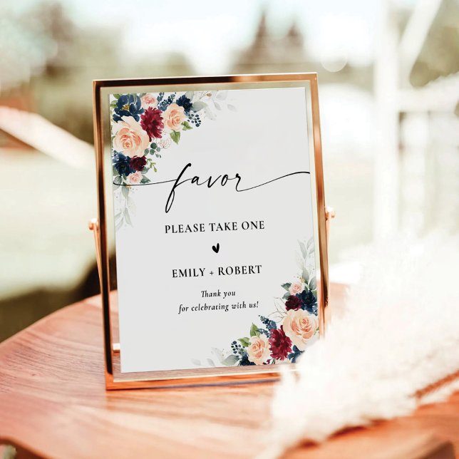 Burgundy and Navy Favor Sign (Creator Uploaded)