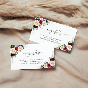 Burgundy and Navy Registry Card
