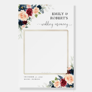 Burgundy and Navy Wedding Ceremony Photo Prop Foam Board