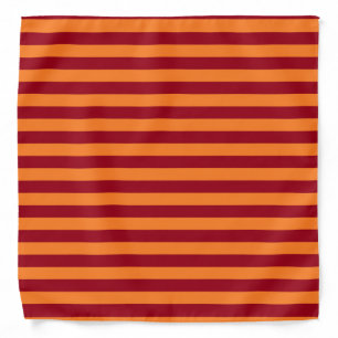 Burgundy and Orange Stripes Bandana