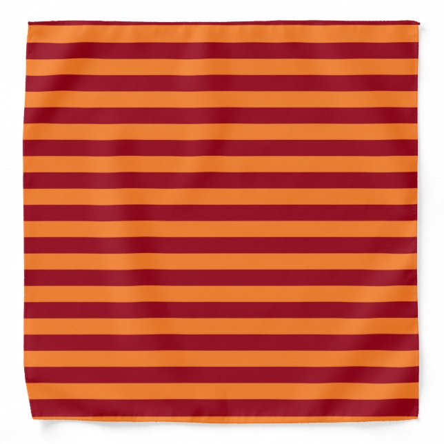 Burgundy and Orange Stripes Bandana (Front)