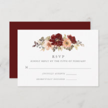 Burgundy and Peach Floral Wedding