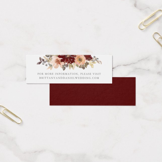  Burgundy and Peach Floral Wedding Website Insert (Office)