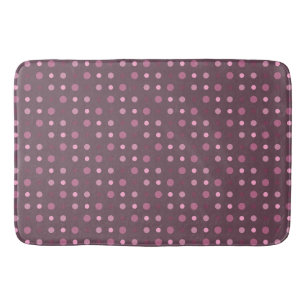 Burgundy and pink dots bath mat