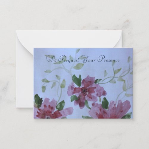 Burgundy  And Pink Floral Note Card