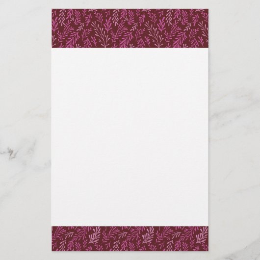 Burgundy and Pink Floral Tropical Leaf Pattern (Front)