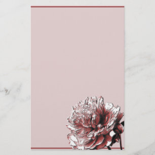 Burgundy and Pink Peony Stationery