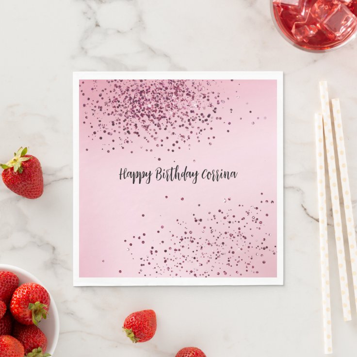 Burgundy and Pink Sparkle Glitter Napkins Zazzle
