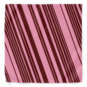 Burgundy and Pink Stripes Pattern Design Bandana