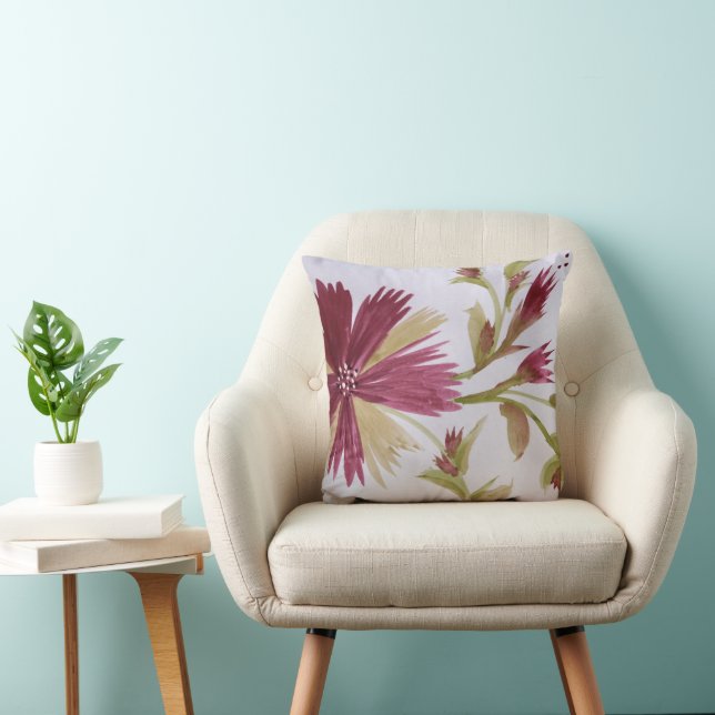 Burgundy and Plum Throw Pillow (Chair)
