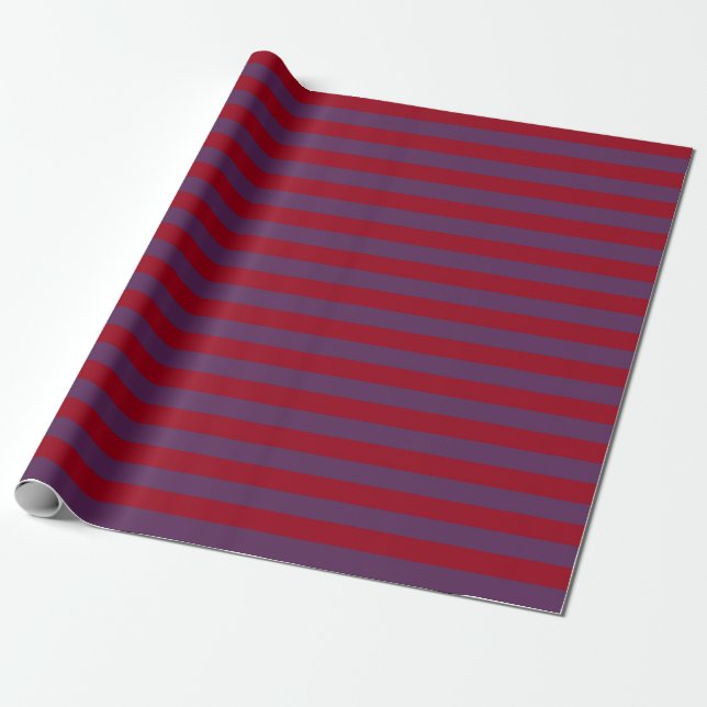Burgundy and Purple Stripes Wrapping Paper (Unrolled)