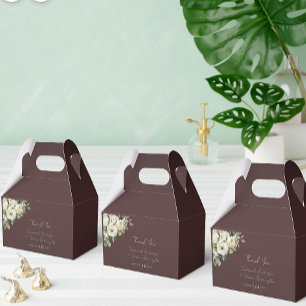 Burgundy and Romantic Roses Wedding Favor Box