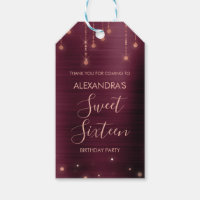 Burgundy and Rose Gold Baby Shower Gift Tags