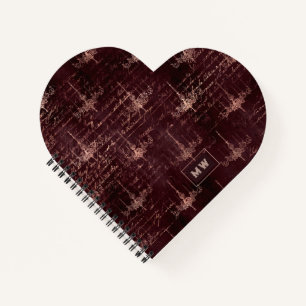 Burgundy and Rose Gold Vintage Calligraphy Notebook