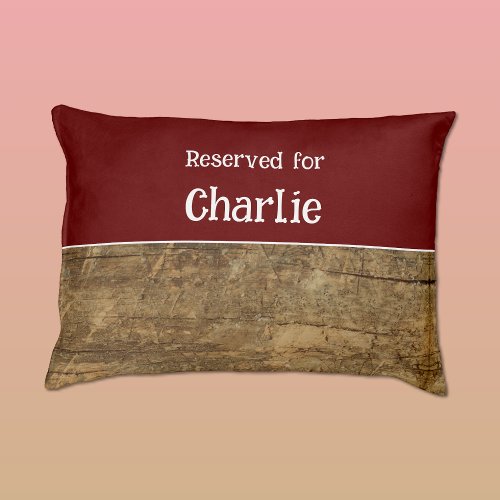 Burgundy and rustic brown reserved for name pet bed