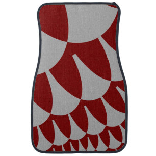 Burgundy and Silver Scales Car Floor Mat