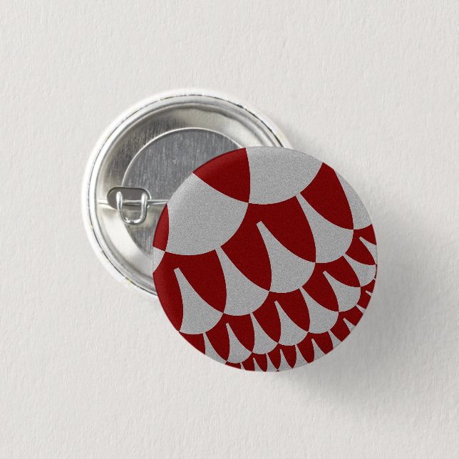 Burgundy and Silver Scales Pinback Button (Front & Back)